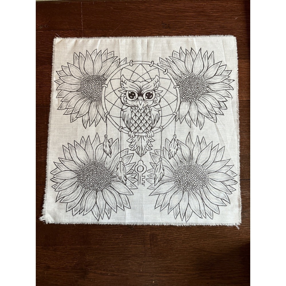 NC,‎  One Of Kind Prison Art, Pen On Sheet, Owl, Sunflower, Dream Catcher